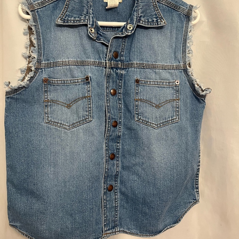 Vintage MODA INT’L Biker Jean Sleeveless Shirt.
